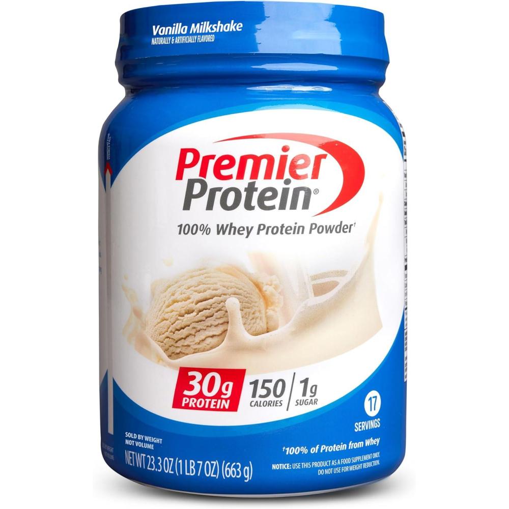 imagePremier Protein Powder Chocolate Milkshake 30g Protein 1g Sugar 100 Whey Protein Keto Friendly No Soy Ingredients Gluten Free 17 Servings 245 Ounce Pack of 1Vanilla