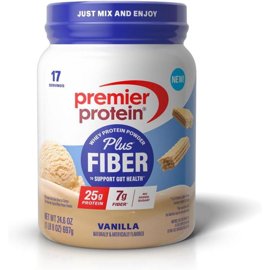 imagePremier Protein Powder Plus Fiber 25g Protein 7g Fiber Vanilla No Added Sugar17 ServingsVanilla