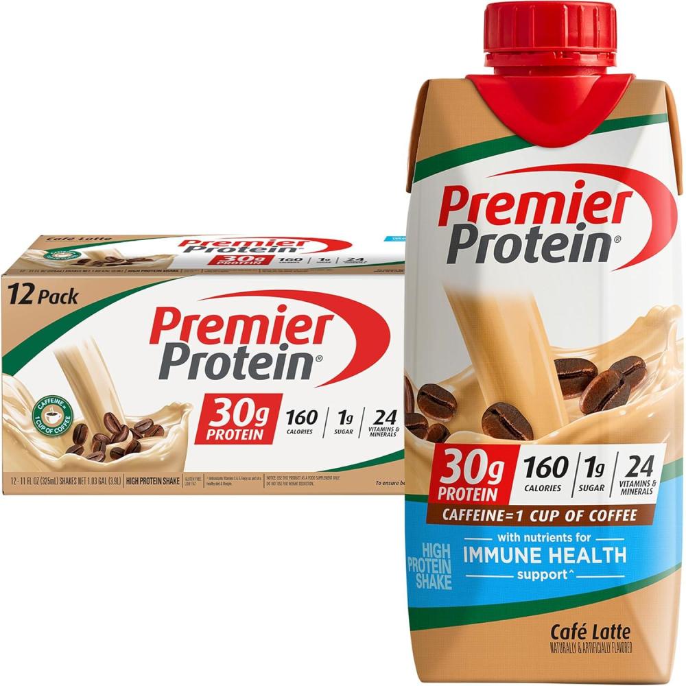 imagePremier Protein Protein Shake Chocolate Peanut Butter 30g Protein 1g Sugar 11 fl oz Pack of 12Cafe Latte