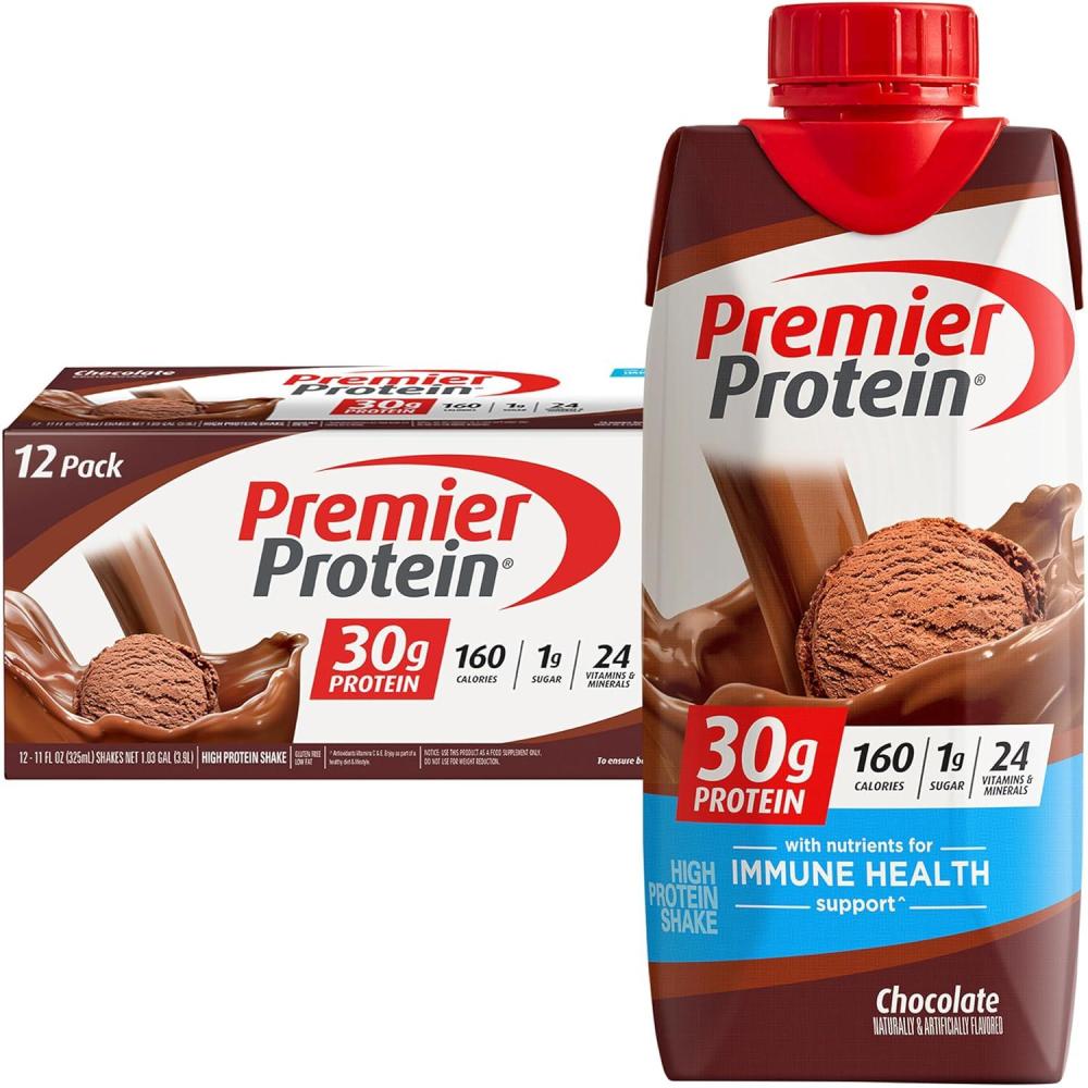 imagePremier Protein Protein Shake Chocolate Peanut Butter 30g Protein 1g Sugar 11 fl oz Pack of 12Chocolate