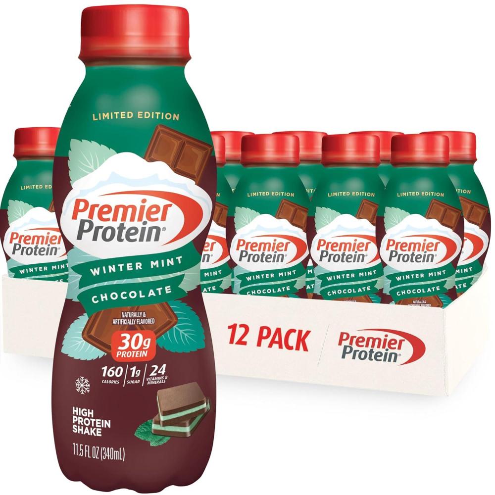 imagePremier Protein Shake Chocolate Peanut Butter 30g Protein 1g Sugar 24 Vitamins ampamp Minerals Nutrients to Support Immune Health 115 Fl Oz 12 CountWinter Mint Chocolate
