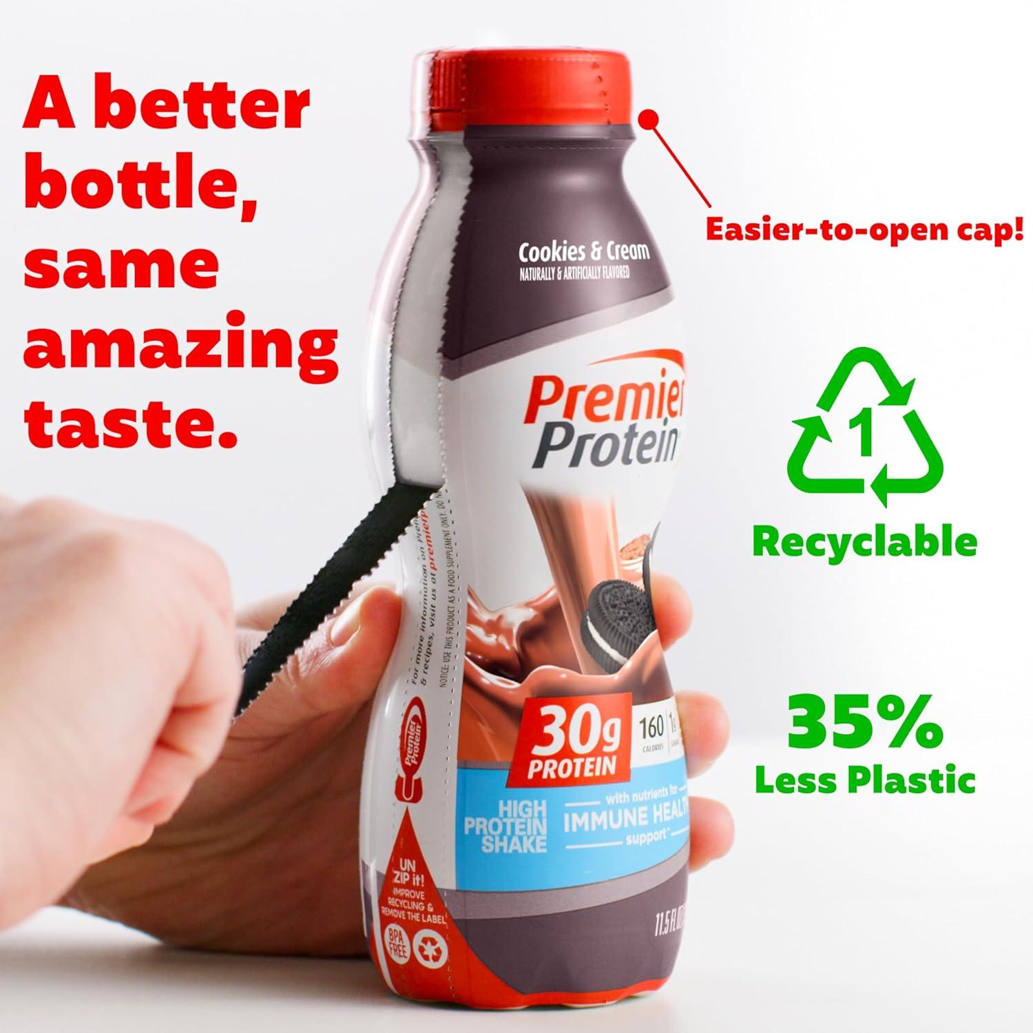imagePremier Protein Shake Cookies ampamp Cream 30g Protein 1g Sugar 24 Vitamins ampamp Minerals Nutrients to Support Immune Health 115 fl oz