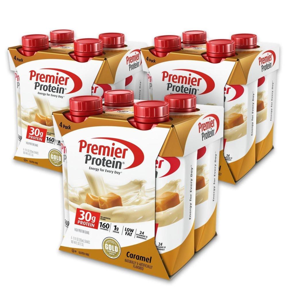 imagePremier Protein 30g Shakes Strawberries Cream 11 Fluid Ounces Strawberry Shake 44 Fl Oz Pack of 44 Pack Caramel  12 Count