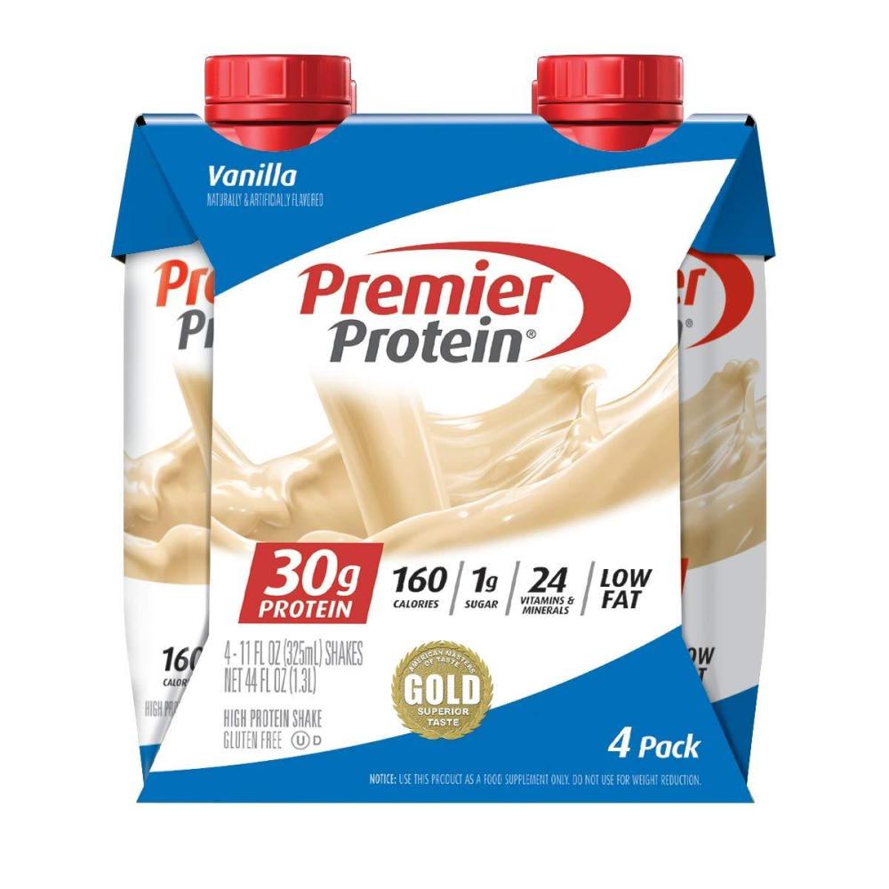 imagePremier Protein 30g Shakes Strawberries Cream 11 Fluid Ounces Strawberry Shake 44 Fl Oz Pack of 4Vanilla