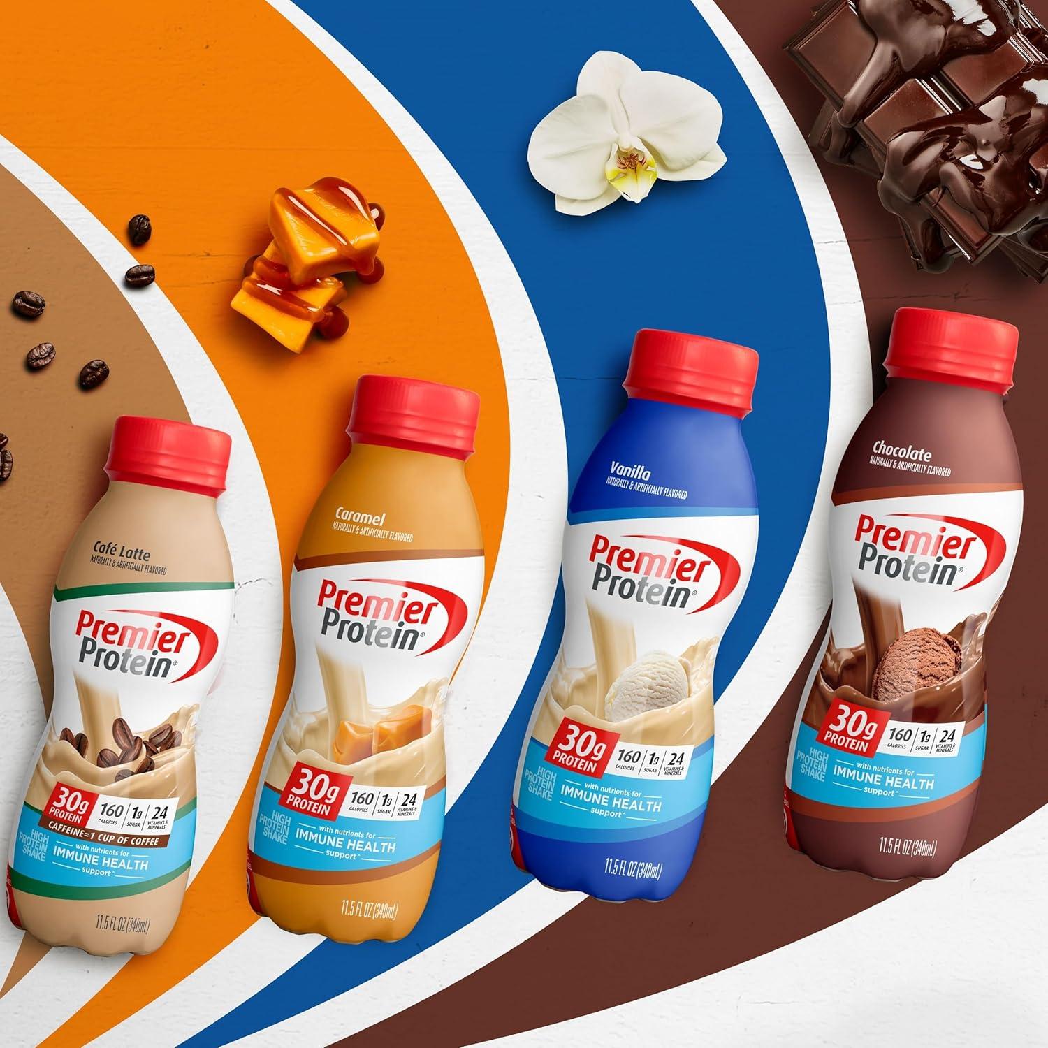 imagePremier Protein Shake Caf Latte 30g Protein 1g Sugar 24 Vitamins ampamp Minerals Nutrients to Support Immune Health 115 fl oz115 Fl Oz Pack of 1