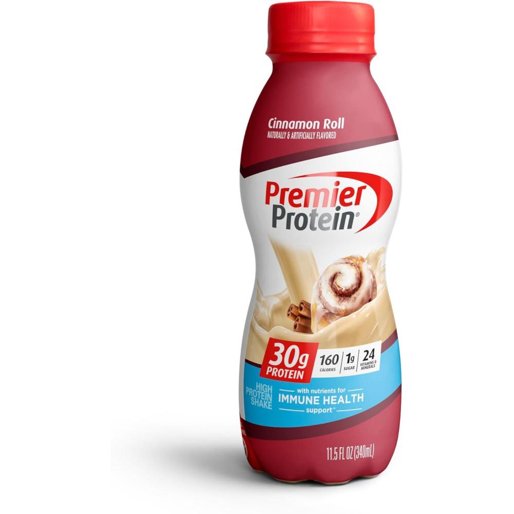imagePremier Protein Shake Cinnamon Roll 30g Protein 1g Sugar 24 Vitamins ampamp Minerals Nutrients to Support Immune Health 115 fl oz