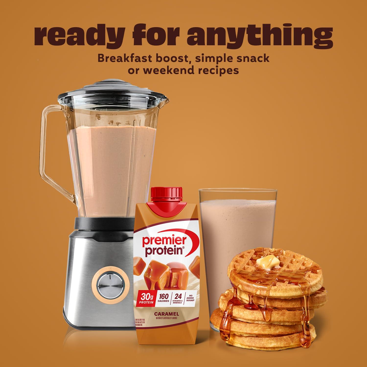 imagePremier Protein Shake Caramel 30g Protein 1g Sugar 24 Vitamins and Minerals to Support Immune Health 4 Pack