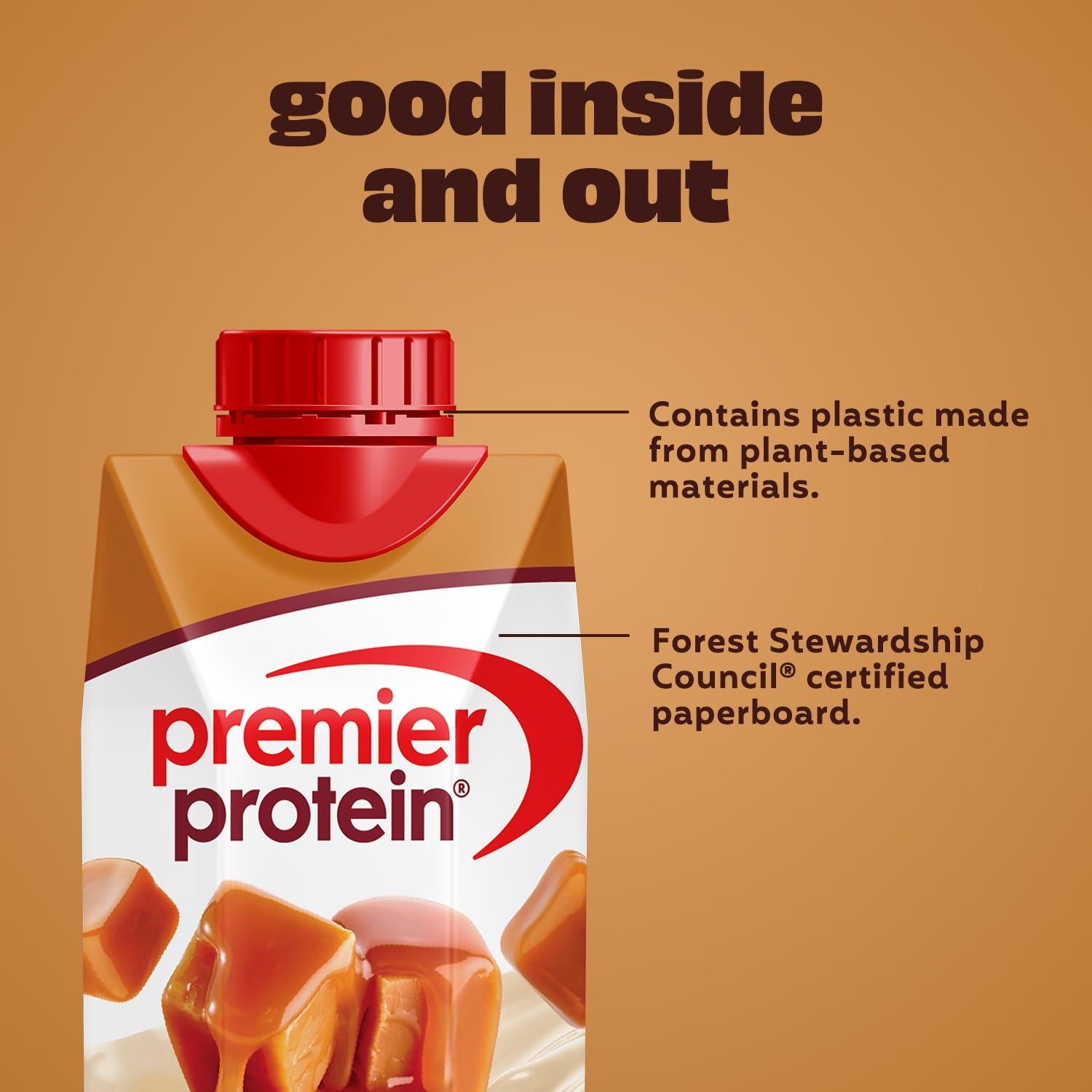 imagePremier Protein Shake Caramel 30g Protein 1g Sugar 24 Vitamins and Minerals to Support Immune Health 4 Pack