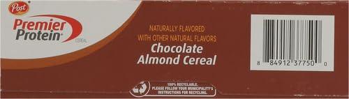 image:imagePost Premier Protein Chocolate Almond Cereal Chocolatey Protein Cereal Flakes with Sliced Almonds Contains 20g of Protein Per Serving 30 OZ BoxChocolate
