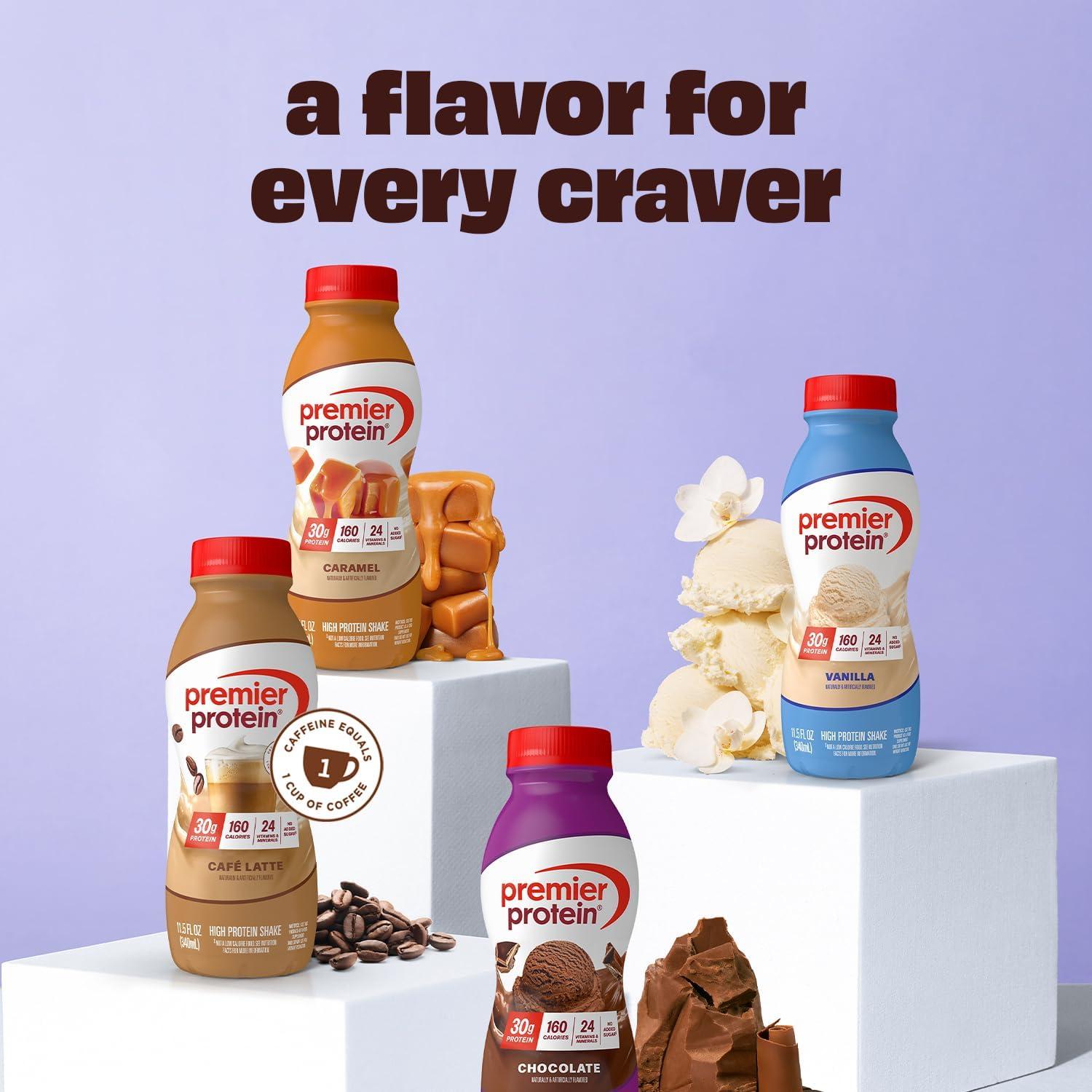 image:imagePremier Protein Shake LIMITED EDITION Salted Caramel Popcorn 30g Protein 1g Sugar 24 Vitamins amp Minerals to Support Immune Health 115 fl oz 12 PackChocolate