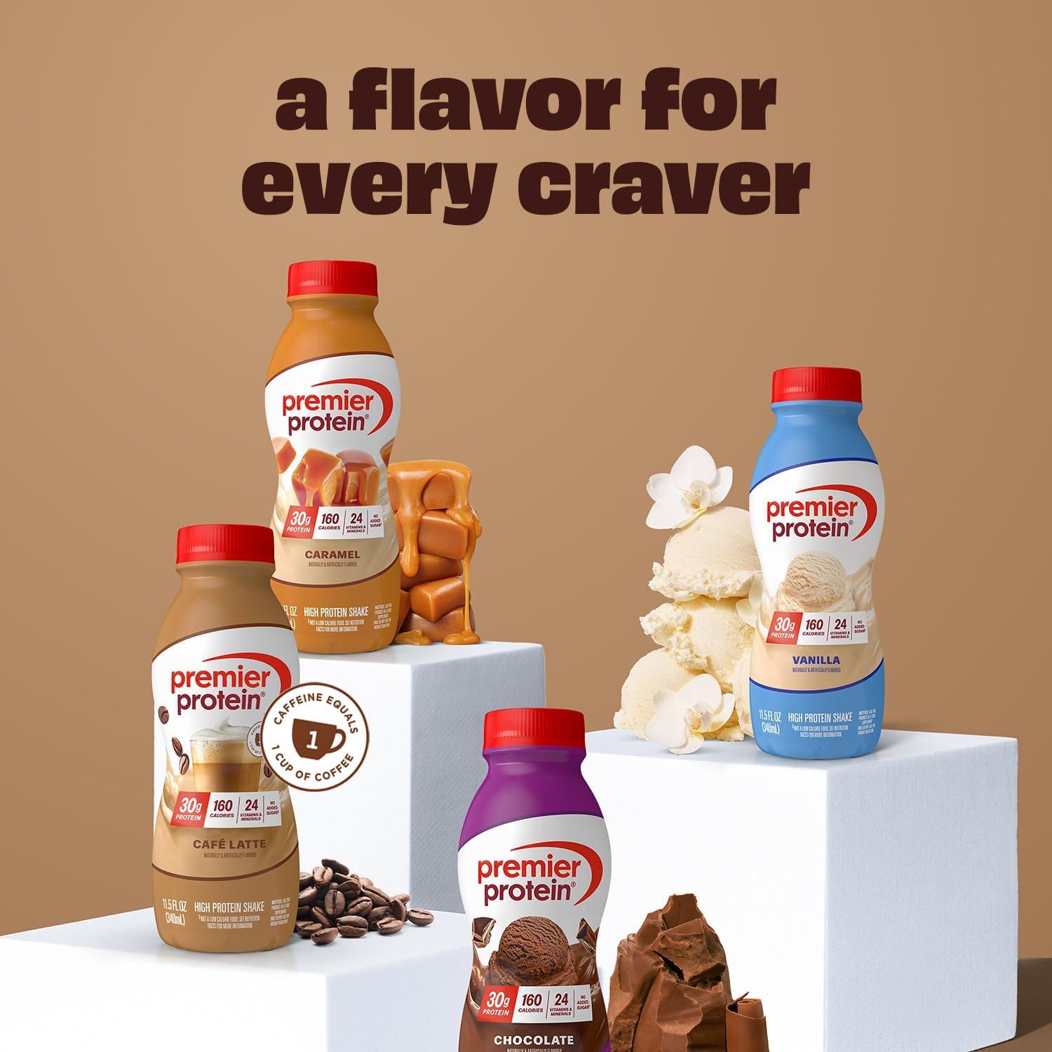 image:imagePremier Protein Shake LIMITED EDITION Salted Caramel Popcorn 30g Protein 1g Sugar 24 Vitamins amp Minerals to Support Immune Health 115 fl oz 12 PackCafe Latte with Caffeine
