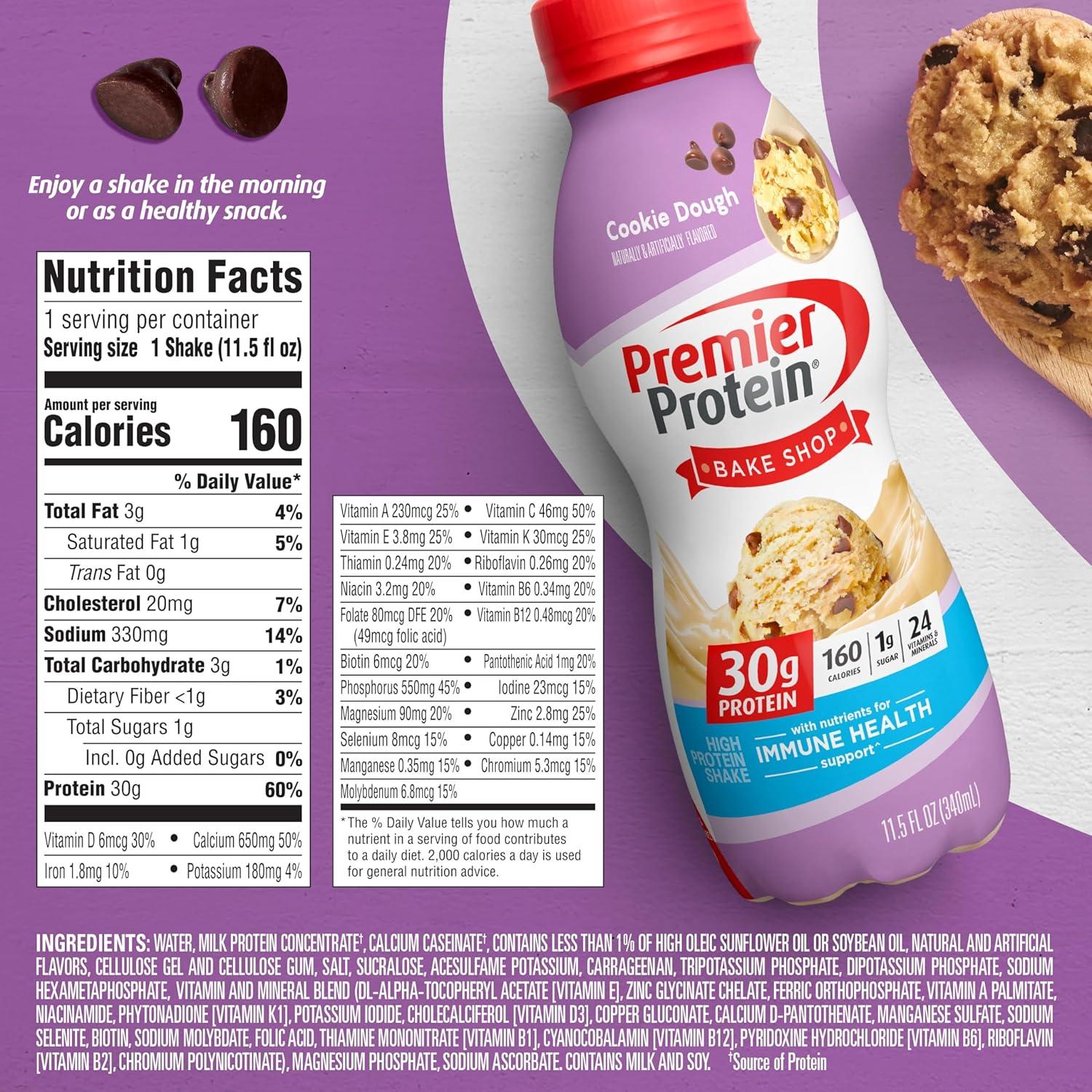 image:imagePremier Protein Shake LIMITED EDITION Salted Caramel Popcorn 30g Protein 1g Sugar 24 Vitamins amp Minerals to Support Immune Health 115 fl oz 12 PackCookie Dough