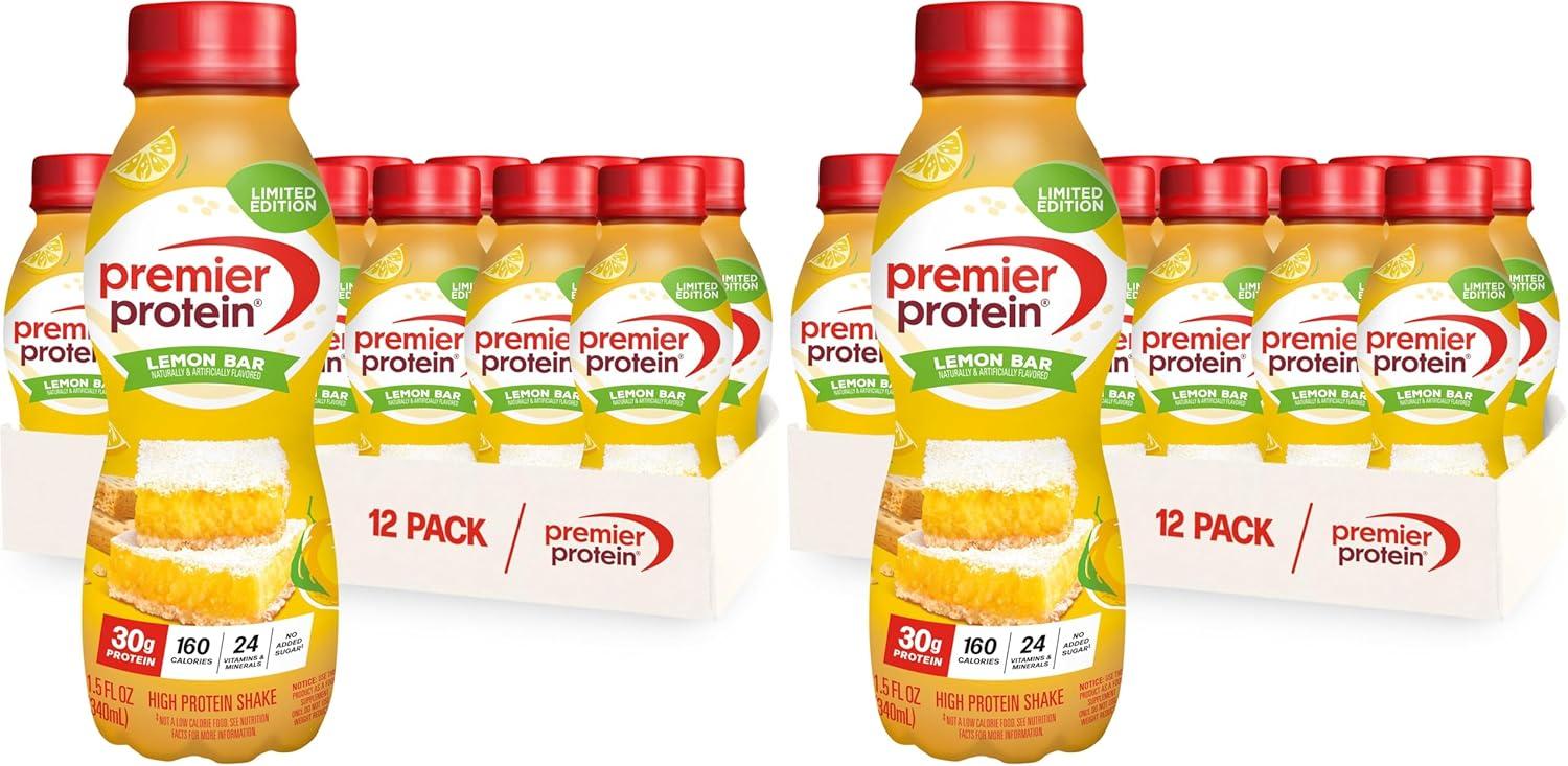 image:imagePremier Protein Shake LIMITED EDITION Salted Caramel Popcorn 30g Protein 1g Sugar 24 Vitamins amp Minerals to Support Immune Health 115 fl oz 12 PackLimited Edition Lemon Bar