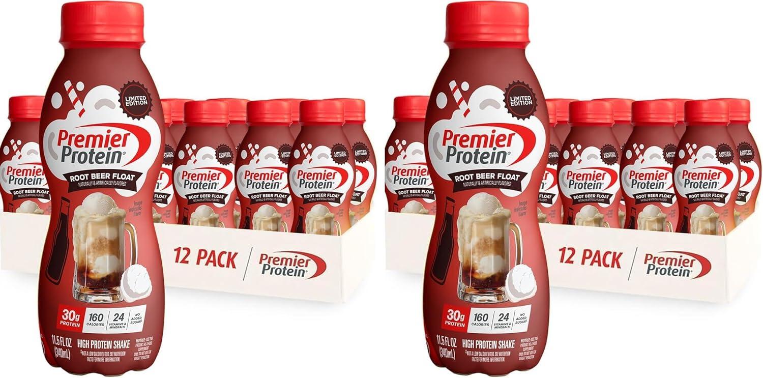 image:imagePremier Protein Shake LIMITED EDITION Salted Caramel Popcorn 30g Protein 1g Sugar 24 Vitamins amp Minerals to Support Immune Health 115 fl oz 12 PackLimited Edition Root Beer Float