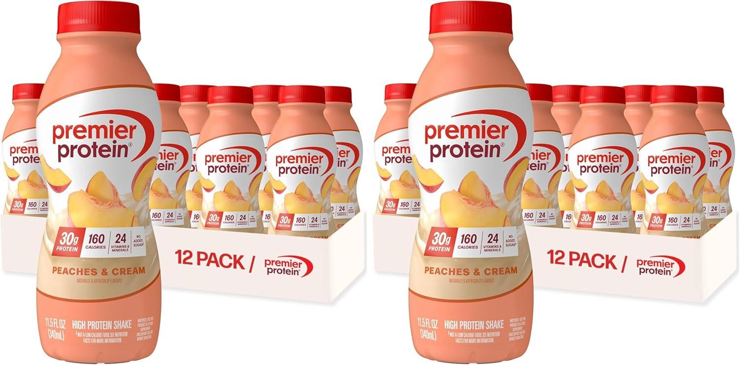 image:imagePremier Protein Shake LIMITED EDITION Salted Caramel Popcorn 30g Protein 1g Sugar 24 Vitamins amp Minerals to Support Immune Health 115 fl oz 12 PackPeaches Cream