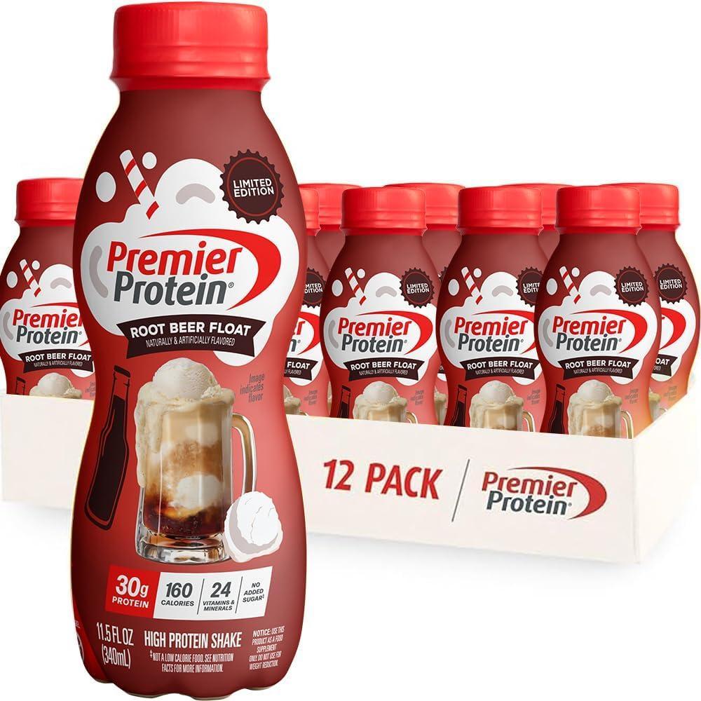 image:imagePremier Protein Shake LIMITED EDITION Salted Caramel Popcorn 30g Protein 1g Sugar 24 Vitamins amp Minerals to Support Immune Health 115 fl oz 12 PackLimited Edition Root Beer Float