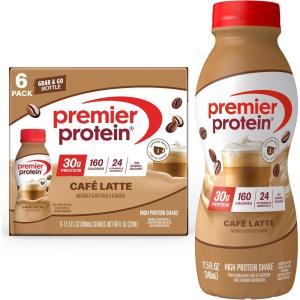 Premier Protein Shake, LIMITED EDITION Salted Caramel Popcorn, 30g Protein, 1g Sugar, 24 Vitamins & Minerals to Support Immune Health, 11.5 fl oz, 12 Pack(Cafe Latte with Caffeine)