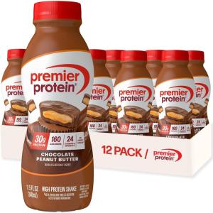Premier Protein Shake, LIMITED EDITION Salted Caramel Popcorn, 30g Protein, 1g Sugar, 24 Vitamins & Minerals to Support Immune Health, 11.5 fl oz, 12 Pack(Chocolate Peanut Butter)