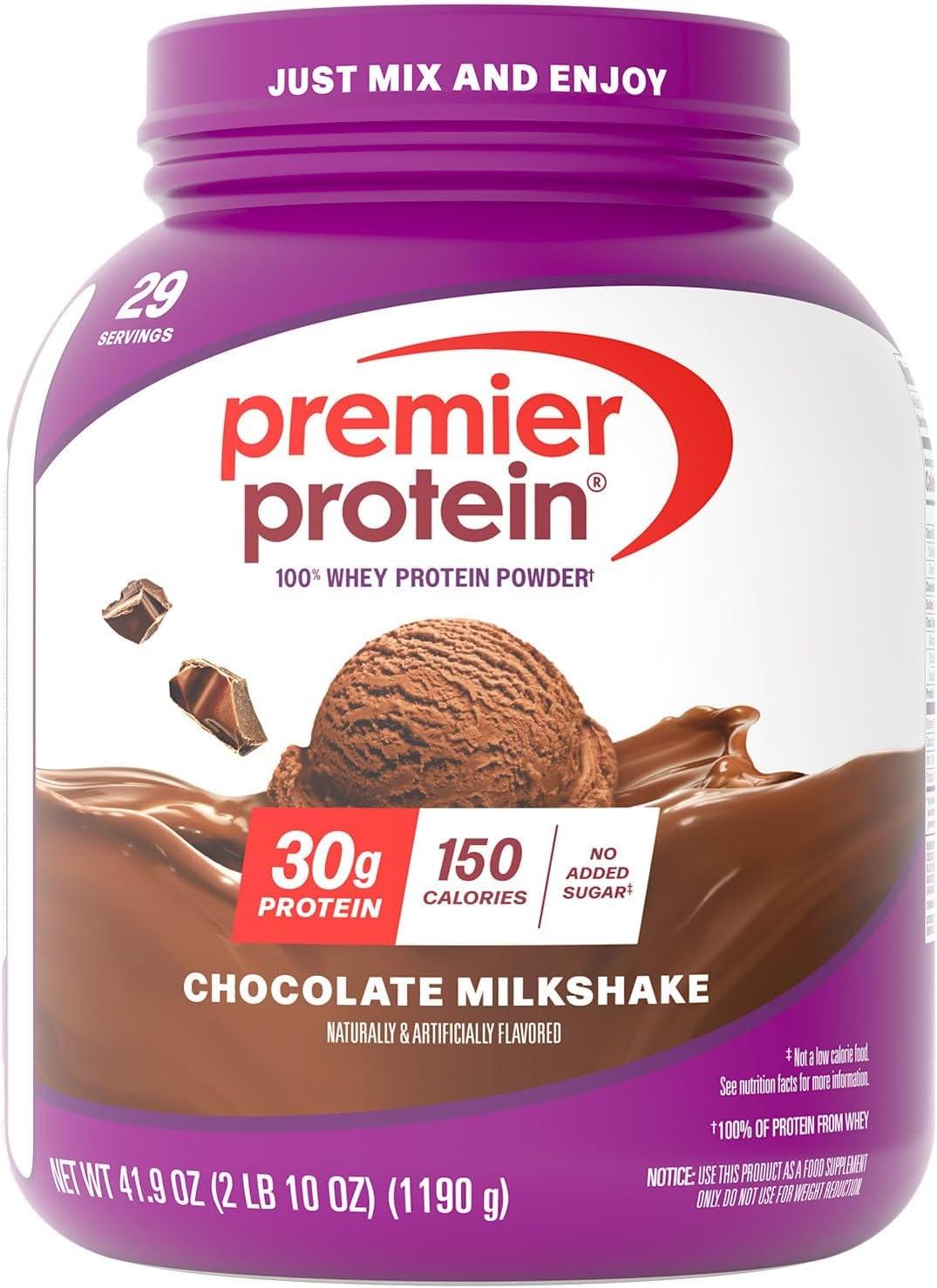 image:imagePremier Protein Powder Strawberry Milkshake 30g Protein No Added Sugar 100 Whey Protein Keto Friendly Soy amp Gluten Free 245 oz 17 ServingsChocolate