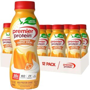 Premier Protein Shake, LIMITED EDITION Orange Cream Swirl, 30g Protein, No Added Sugar, 24 Vitamins & Minerals to Support Immune Health, 11.5 fl oz, 12 Pack(Limited Edition: Orange Cream Swirl)