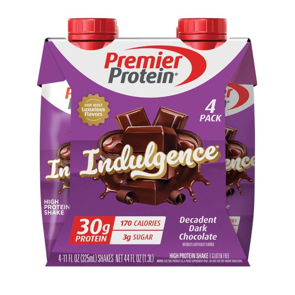 image:imagePremier Protein Shake INDULGENCE White Chocolate Raspberry 30g Protein 170 Calories 3g Sugar 11 fl oz 4 Pack Packaging May VaryDecadent Dark Chocolate